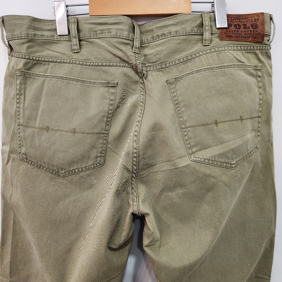 VTG Polo Ralph Lauren Drygoods 650 Straight Pants Khaki Olive Green Chino 40x30 - Picture 4 of 13